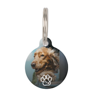 Voeg Je Eigen Foto Hond Dieren Monogram Contact Huisdierpenning
