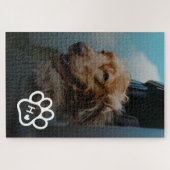 Voeg je eigen foto hond huisdieren monogram legpuz legpuzzel (Horizontaal)