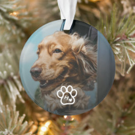 Voeg Je Eigen Foto Hondenhuisdieren Monogram toe Ornament