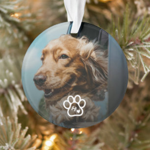 Voeg Je Eigen Foto Hondenhuisdieren Monogram toe Ornament