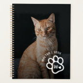 Voeg Je Eigen Foto Kat Huisdieren Monogram Toe Planner (Voorkant)