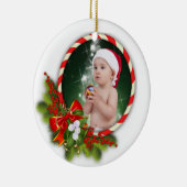 Voeg je eigen foto kerstornament toe keramisch ornament (Rechts)