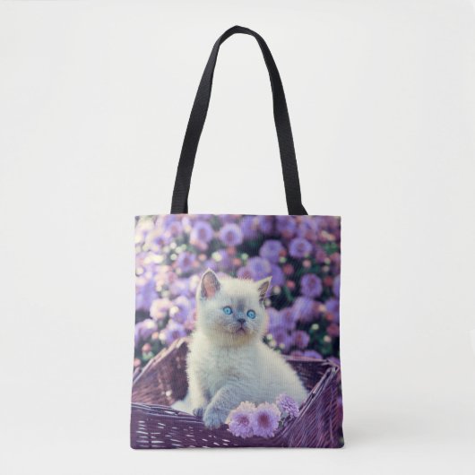 Voeg je eigen foto Kitten Cat Pet toe Tote Bag (Voorkant)