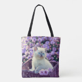Voeg je eigen foto Kitten Cat Pet toe Tote Bag (Achterkant)