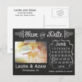 Voeg je eigen foto krijtbord Save the Date Aankondigingskaart (Voorkant / Achterkant)