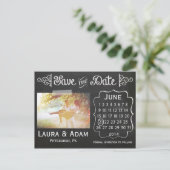 Voeg je eigen foto krijtbord Save the Date Aankondigingskaart (Staand voorkant)