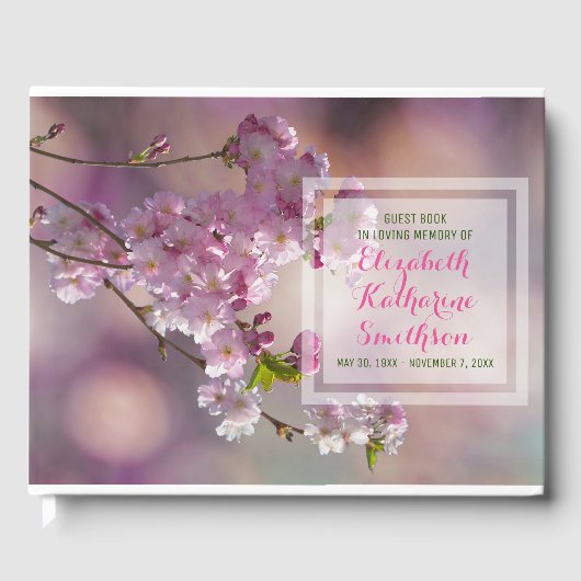 Voeg je eigen foto Memorial Pink Cherry Blossoms t Gastenboek (Voorkant)