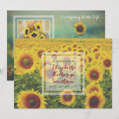 Voeg je eigen foto-Memorial Summer Sunflower toe Kaart (Voorkant / Achterkant)