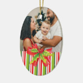 Voeg je eigen foto rood groen & wit ornament toe (Links)