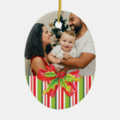 Voeg je eigen foto rood groen & wit ornament toe (Voorkant)