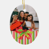 Voeg je eigen foto rood groen & wit ornament toe (Achterkant)