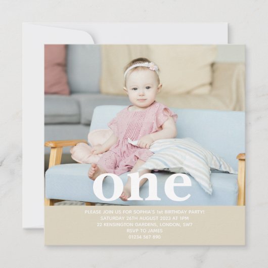 Voeg je eigen foto toe Eén eerste verjaardagsfeest (Voorkant)