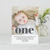 Voeg je eigen foto toe Eén eerste verjaardagsfeest Kaart (Staand voorkant)