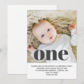 Voeg je eigen foto toe Eén eerste verjaardagsfeest Kaart (Voorkant / Achterkant)