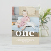 Voeg je eigen foto toe Eén eerste verjaardagsfeest Kaart (Staand voorkant)