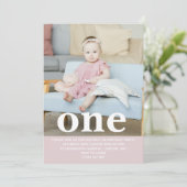 Voeg je eigen foto toe Eén eerste verjaardagsfeest Kaart (Staand voorkant)