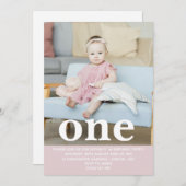 Voeg je eigen foto toe Eén eerste verjaardagsfeest Kaart (Voorkant / Achterkant)