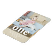 Voeg je eigen foto toe Eén eerste verjaardagsfeest Magneet (Linkerzijde)