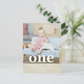 Voeg je eigen foto toe Eerste Verjaardagsfeestje Briefkaart (Staand voorkant)