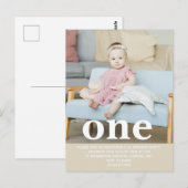 Voeg je eigen foto toe Eerste Verjaardagsfeestje Briefkaart (Voorkant / Achterkant)