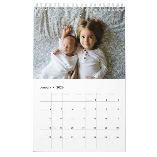 Voeg je eigen foto toe Enkele pagina 2025 Kalender (Jan 2026)