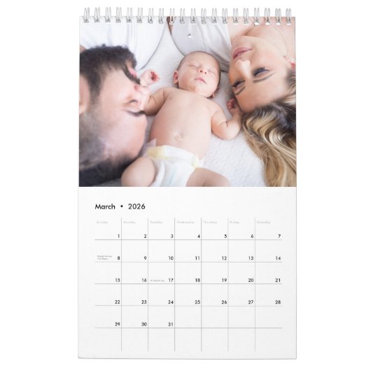 Voeg je eigen foto toe Enkele pagina 2025 Kalender (Mar 2026)