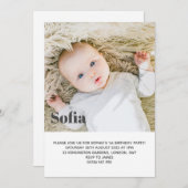 Voeg je eigen foto toe First Birthday Party Kaart (Voorkant / Achterkant)