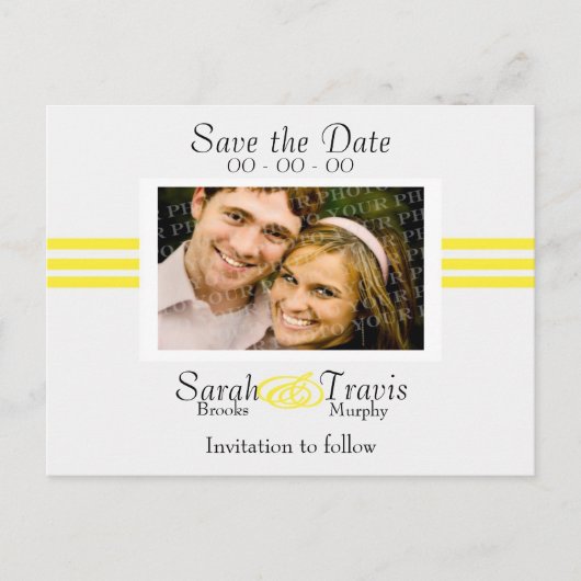 Voeg je eigen foto toe - Geel Aankondigingskaart (Voorkant)