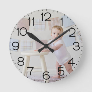 Voeg Je Eigen Foto Toe Gepersonaliseerde Acryl Wan Ronde Klok