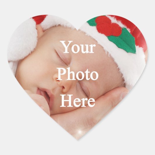 Voeg je eigen foto toe hart sticker (Voorkant)