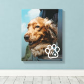 Voeg Je Eigen Foto Toe Hondenhuisdieren Monogram Canvas Afdruk (Insitu (Houten vloer))