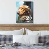 Voeg Je Eigen Foto Toe Hondenhuisdieren Monogram Canvas Afdruk (Insitu (Slaapkamer))