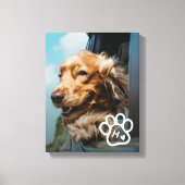 Voeg Je Eigen Foto Toe Hondenhuisdieren Monogram Canvas Afdruk (Voorkant)