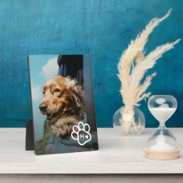 Voeg Je Eigen Foto Toe Hondenhuisdieren Monogram Fotoplaat