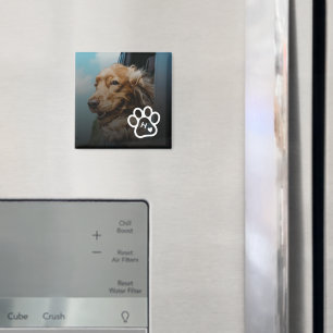 Voeg Je Eigen Foto Toe Hondenhuisdieren Monogram Magneet