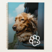 Voeg Je Eigen Foto Toe Hondenhuisdieren Monogram Planner (Voorkant)