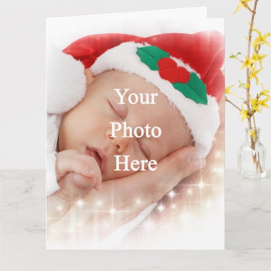 Voeg je eigen foto toe kaart (Gele Bloem)