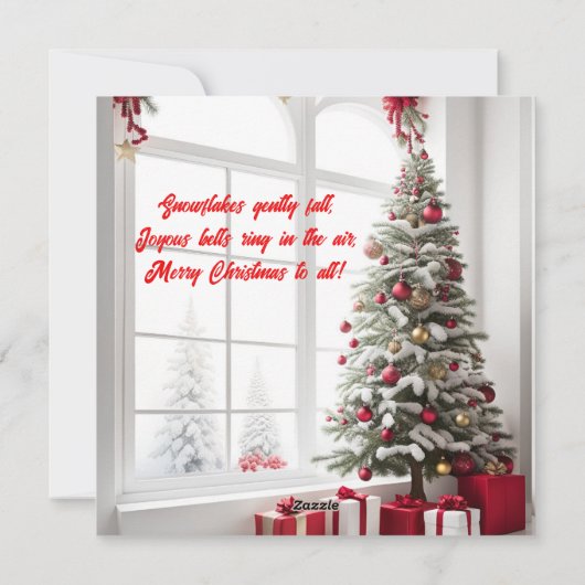 Voeg je eigen foto toe Kerstboom Bal Kaart! Feestdagenkaart (Achterkant)