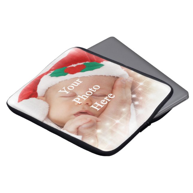 Voeg je eigen foto toe laptop sleeve (Voorkant top)