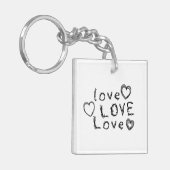  (voeg je eigen foto toe) Liefde, Liefde, Liefde Sleutelhanger (Voorkant Links)