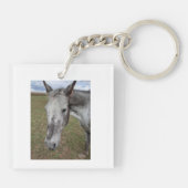  (voeg je eigen foto toe) Liefde, Liefde, Liefde Sleutelhanger (Achterkant)