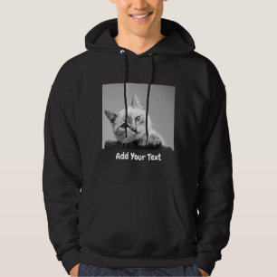 Voeg je eigen foto toe met je tekst hoodie