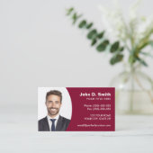 Voeg je eigen foto toe moderne professionele borde visitekaartje (Staand voorkant)