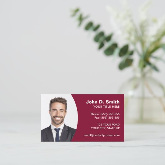 Voeg je eigen foto toe moderne professionele borde visitekaartje (Staand voorkant)