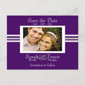 Voeg je eigen foto toe - Paarse Aankondigingskaart