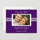 Voeg je eigen foto toe - Paarse Aankondigingskaart (Voorkant / Achterkant)