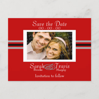 Voeg je eigen foto toe - Rood Aankondigingskaart