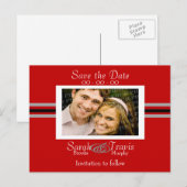 Voeg je eigen foto toe - Rood Aankondigingskaart (Voorkant / Achterkant)