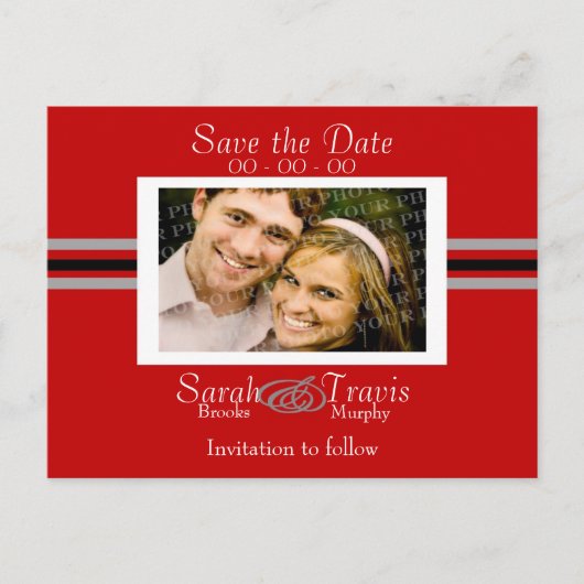 Voeg je eigen foto toe - Rood Aankondigingskaart (Voorkant)