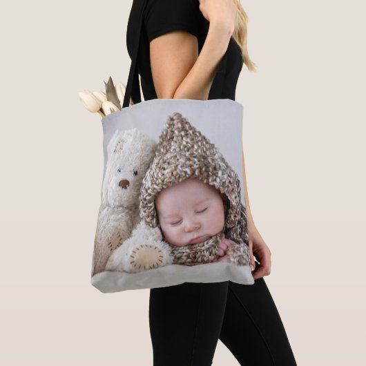 Voeg je eigen foto toe, twee kant-en-klare objecte tote bag (Dichtbij)